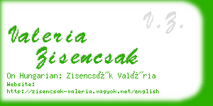 valeria zisencsak business card